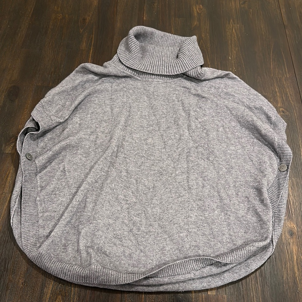 Grey Sweater Blouse with Turtle Neck - Size Large